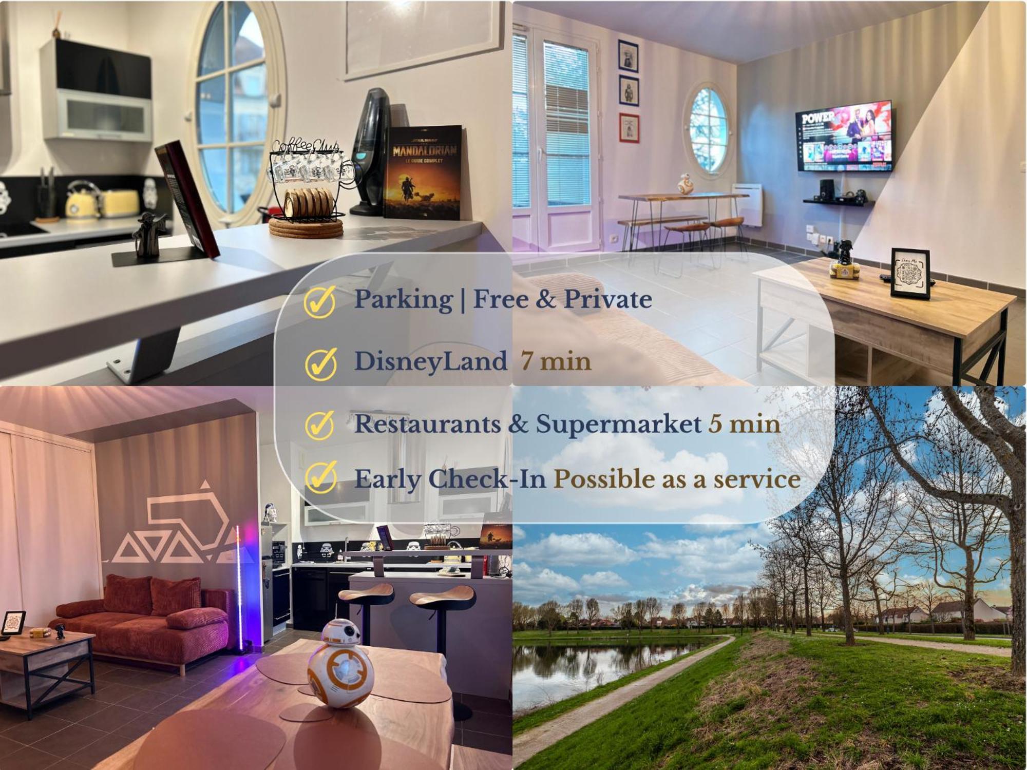 Once Upon A Time - 7Min From Disneyland - Free Private Parking - Self Checkin - Balcony - Barbecue Magny-le-Hongre Extérieur photo